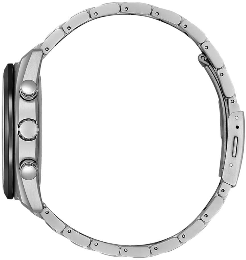 Citizen Citizen Horloge BY1010-81L Radio Controlled Eco-Drive Staal 100m Waterdicht Saffierglas met Blauwe Wijzerplaat 43mm Zilver