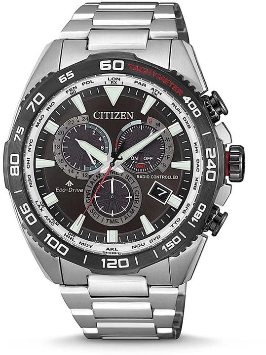 Citizen CB5036-87X Horloge Ecodrive Radio Controlled Staal Bruin Zilver