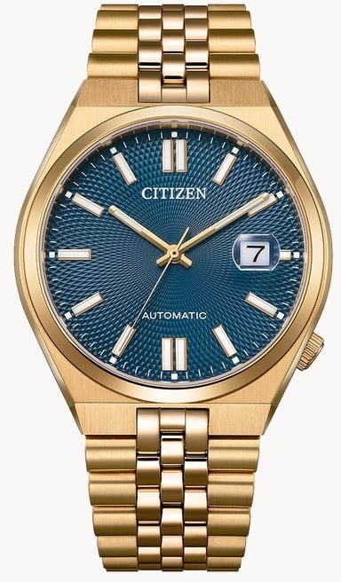 Citizen Citizen Horloge NK0023-57L 60 Ysuyosa Staal met Rosegouden Plating Automaat met Blauwe Wijzerplaat 39mm Goud