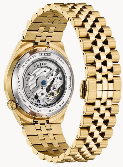 Citizen Citizen Horloge NK0023-57L 60 Ysuyosa Staal met Rosegouden Plating Automaat met Blauwe Wijzerplaat 39mm Goud