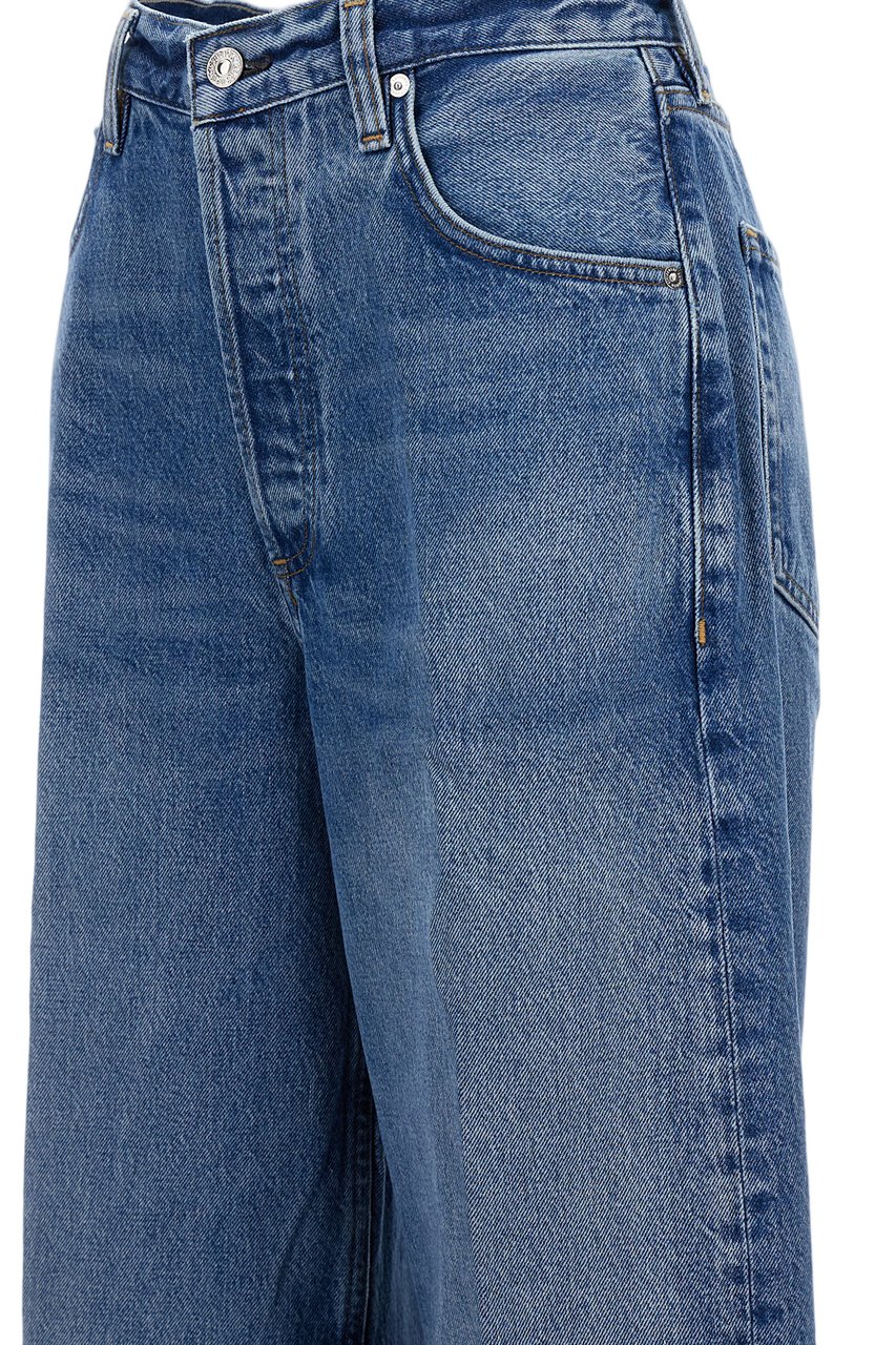 Citizens of Humanity Relaxed Wide-Leg Baggy Jeans With Raw Cut Hem Blauw