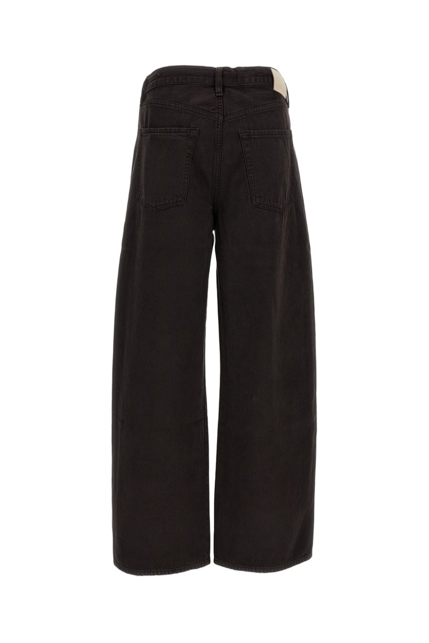Citizens of Humanity Wide-Leg Cotton Denim Drawstring Jeans Zwart