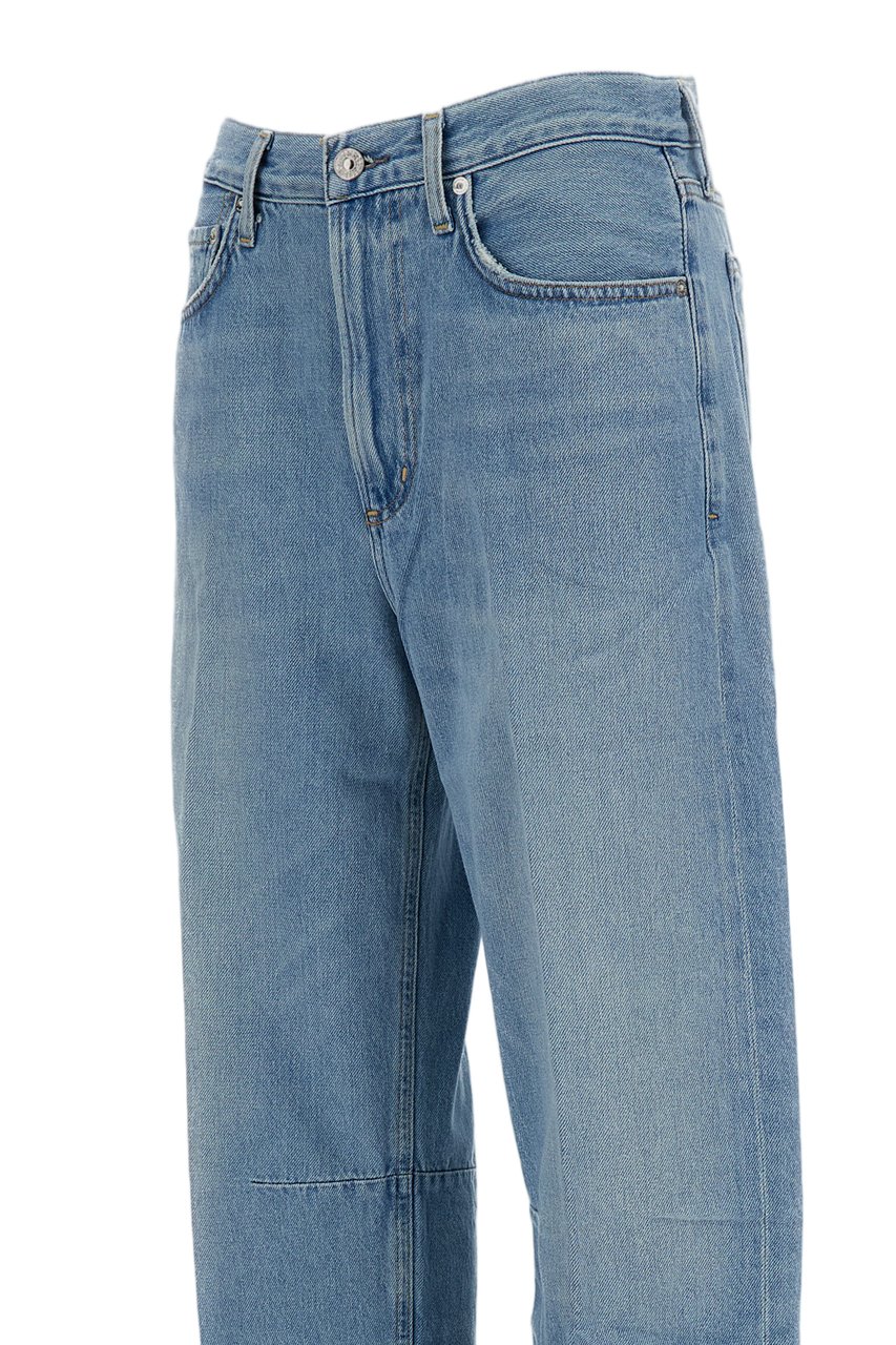 Citizens of Humanity High-Rise Cropped Jeans with Balloon Leg and Contrast Stitching Blauw