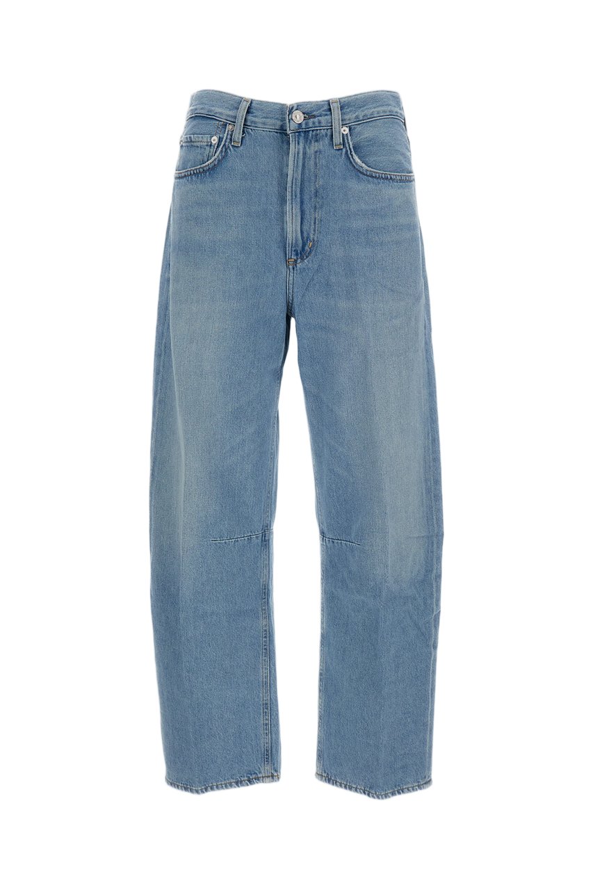 Citizens of Humanity High-Rise Cropped Jeans with Balloon Leg and Contrast Stitching Blauw
