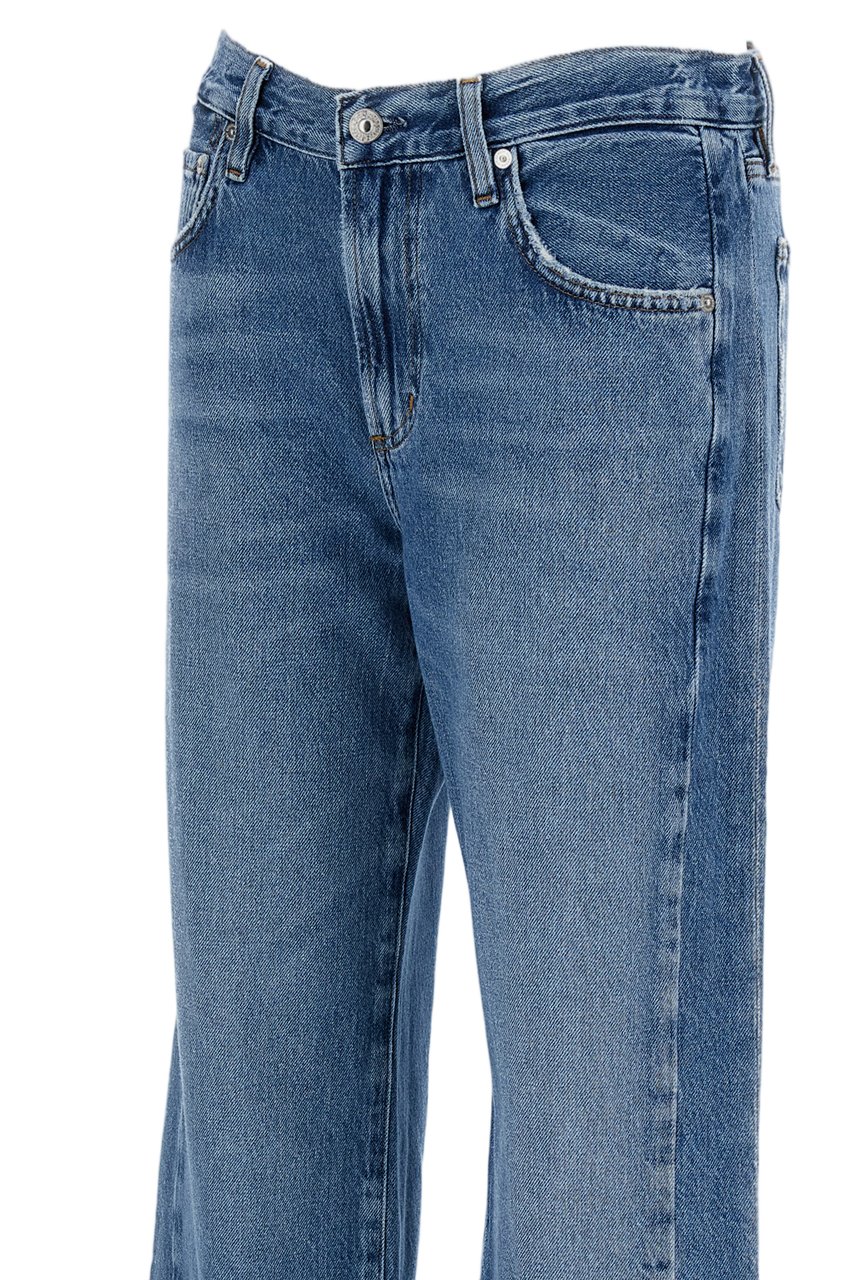 Citizens of Humanity Straight-Leg Jeans with Side Slits and Classic Five-Pocket Design Blauw