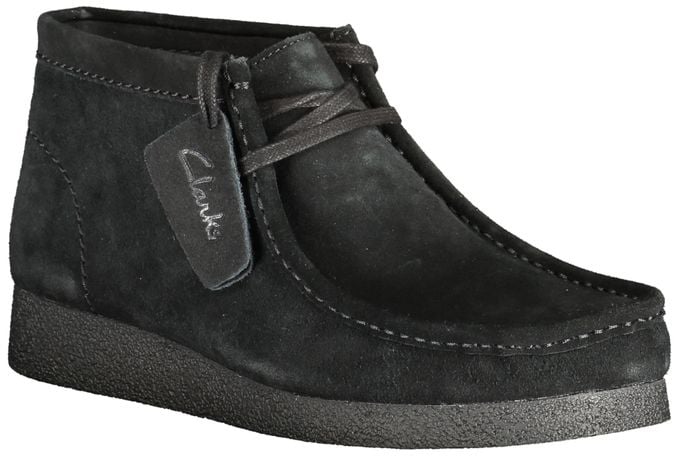 Clarks Original Clarks Black Leather Men Sneaker Zwart