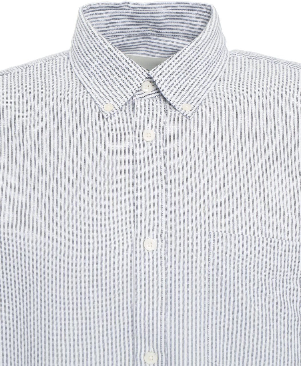 Closed Striped shirt with button-down collar Wit