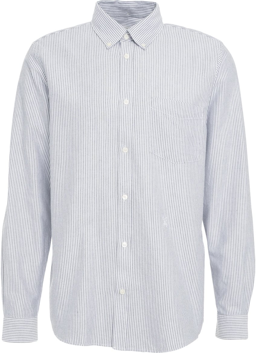 Closed Striped shirt with button-down collar Wit