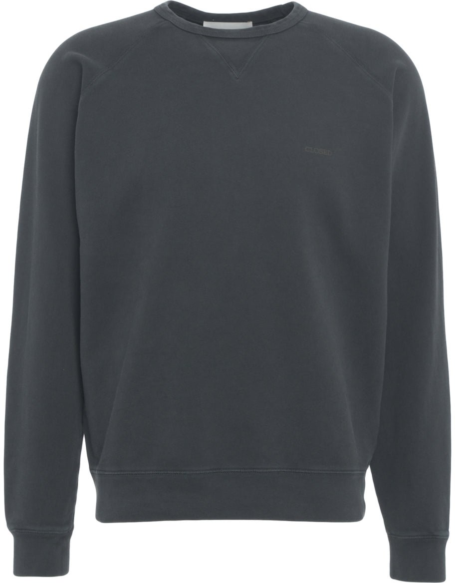 Closed Sweatshirt with logo lettering Zwart
