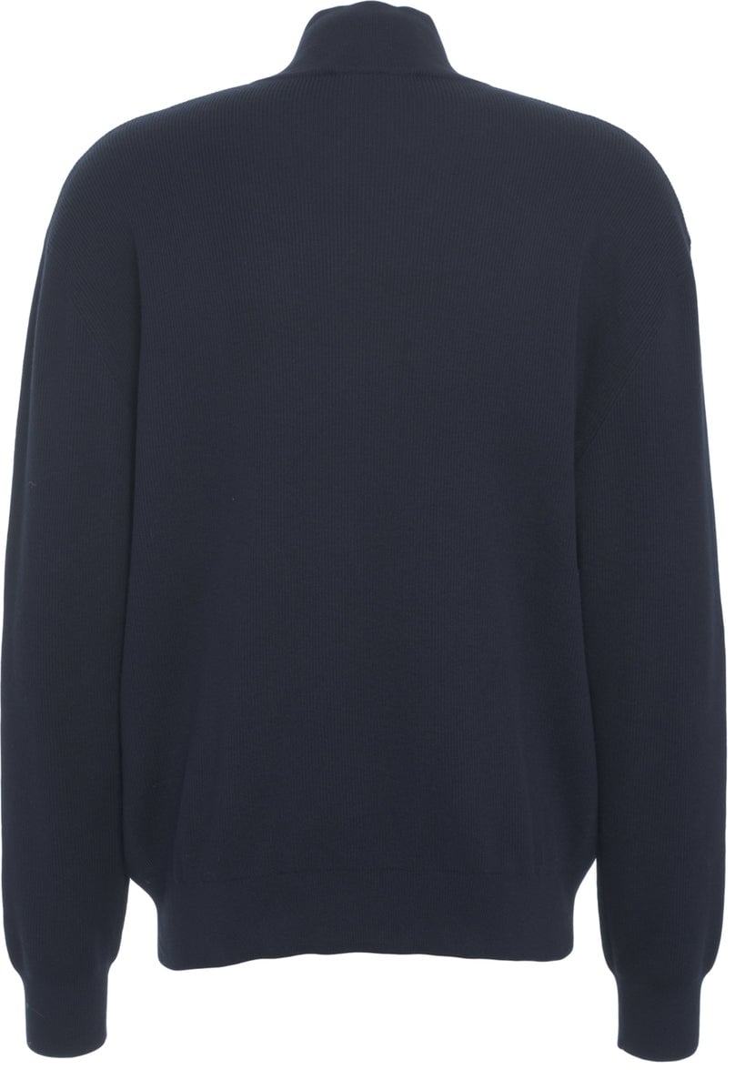 Closed Knit sweater with zip Blauw