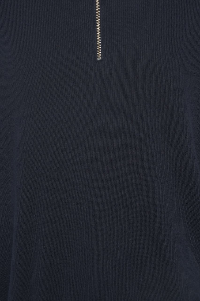 Closed Knit sweater with zip Blauw