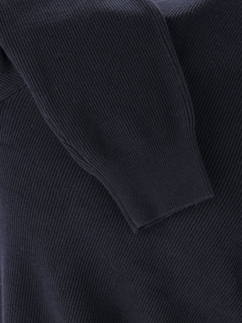 Closed Dark Blue Cotton Blend Knit Pullover With Half-Zip Closure Blauw
