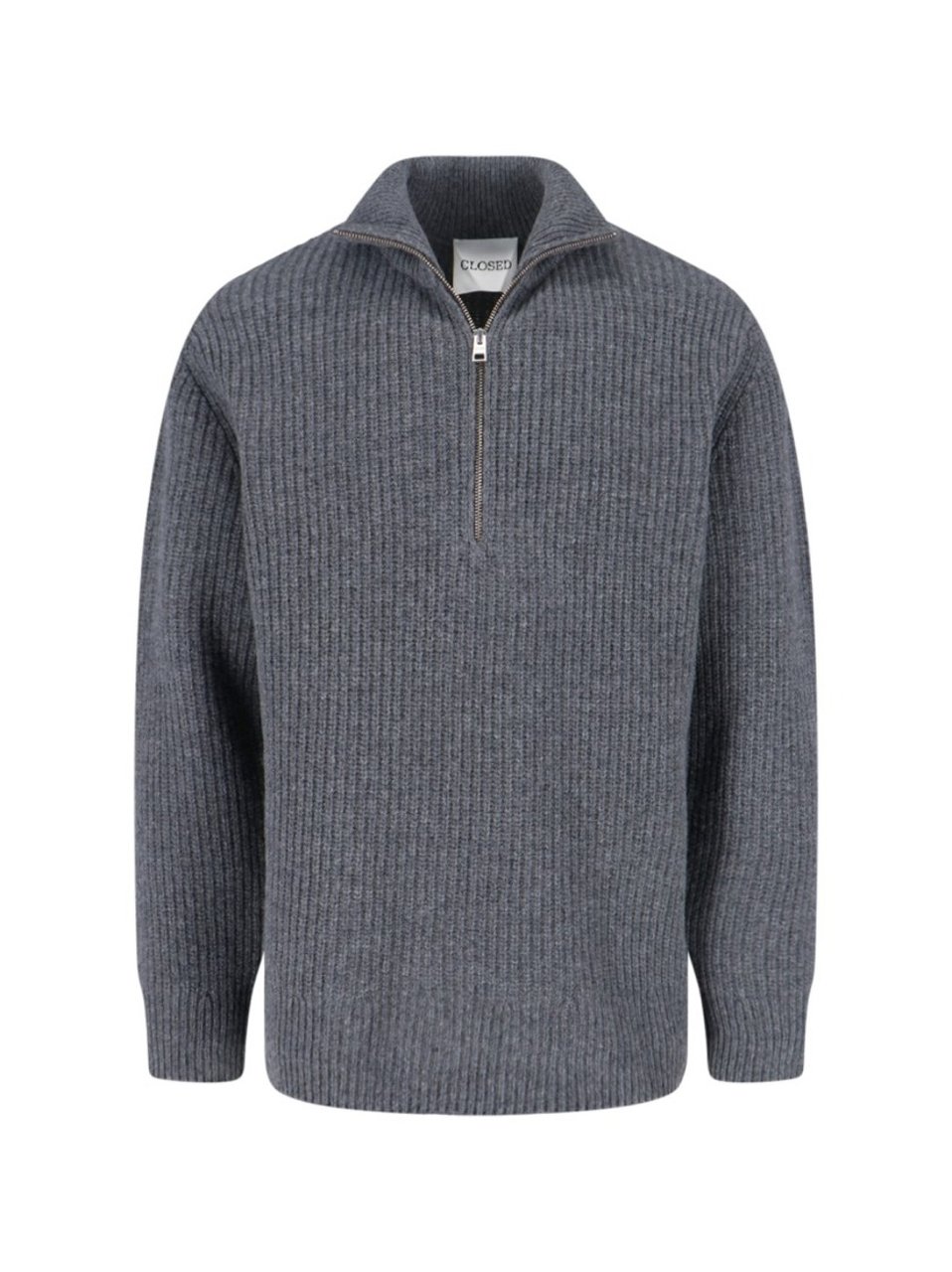 Closed Classic Grey Sweater With Round Neckline Grijs
