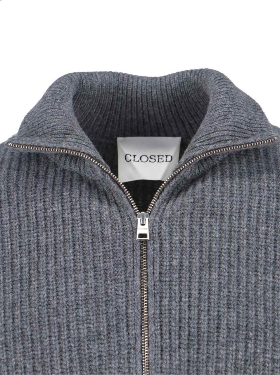 Closed Classic Grey Sweater With Round Neckline Grijs