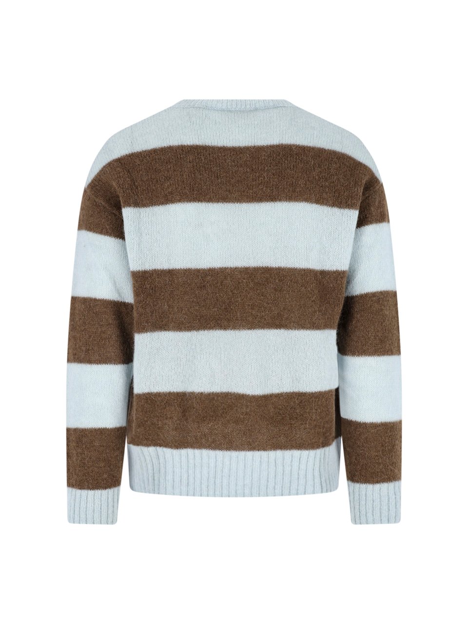 Closed Alpaca Blend Sweater with Striking Horizontal Stripes Bruin