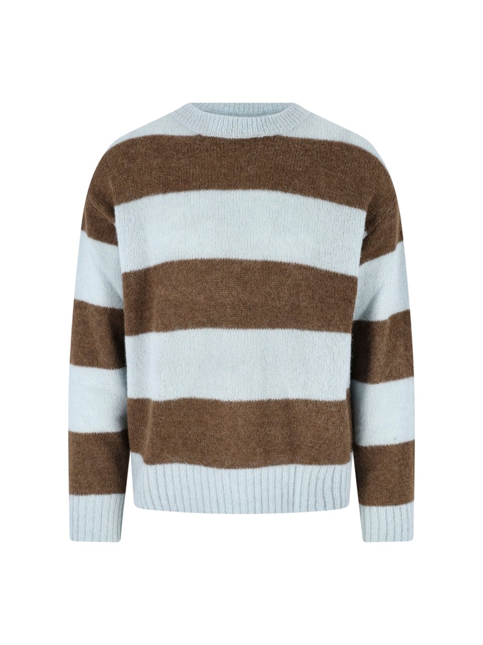 Closed Alpaca Blend Sweater with Striking Horizontal Stripes Bruin