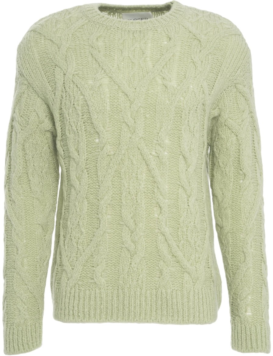 Closed Cable knit sweater Groen