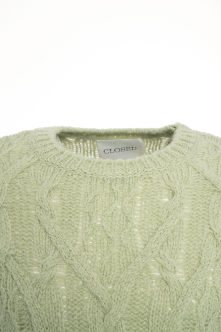 Closed Cable knit sweater Groen