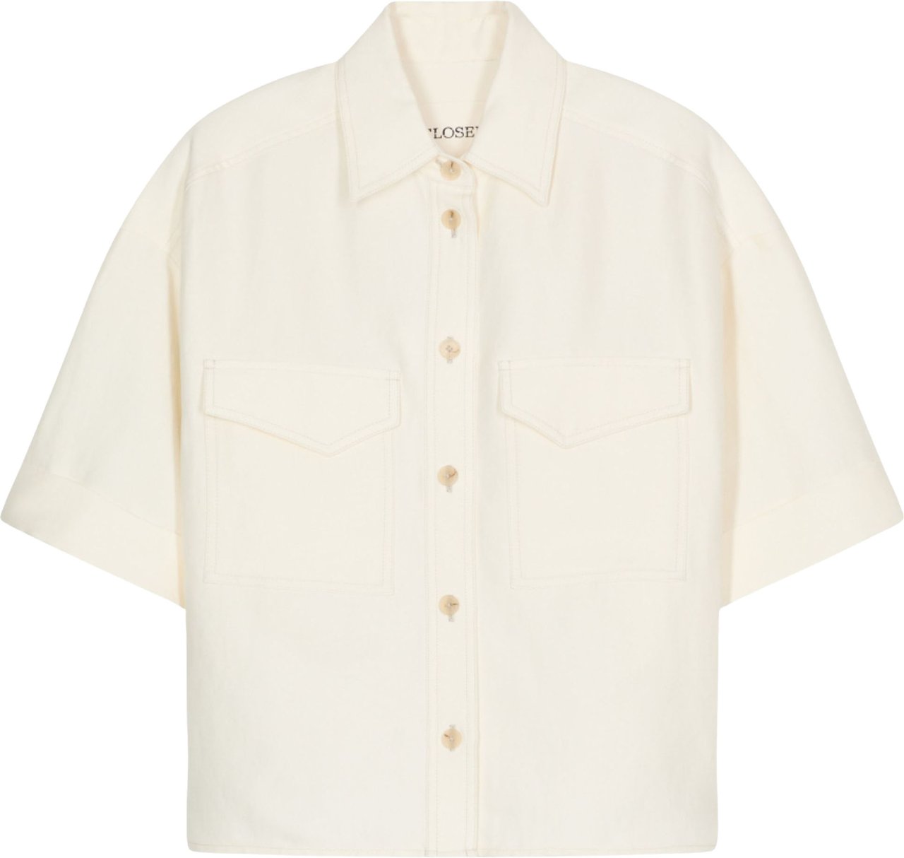 Closed Closed Utility Shirt Blouses Ecru C94270-53b-22 Wit