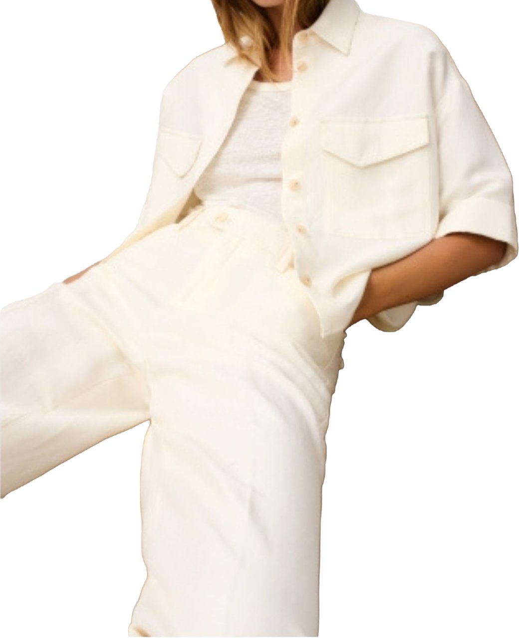 Closed Closed Utility Shirt Blouses Ecru C94270-53b-22 Wit