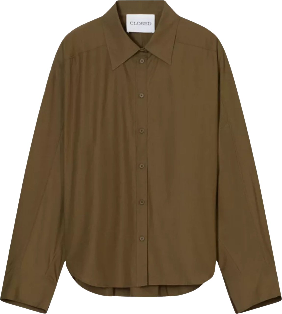 Closed Gathered Shirt Blouses Olijf C94564-252-22 Groen
