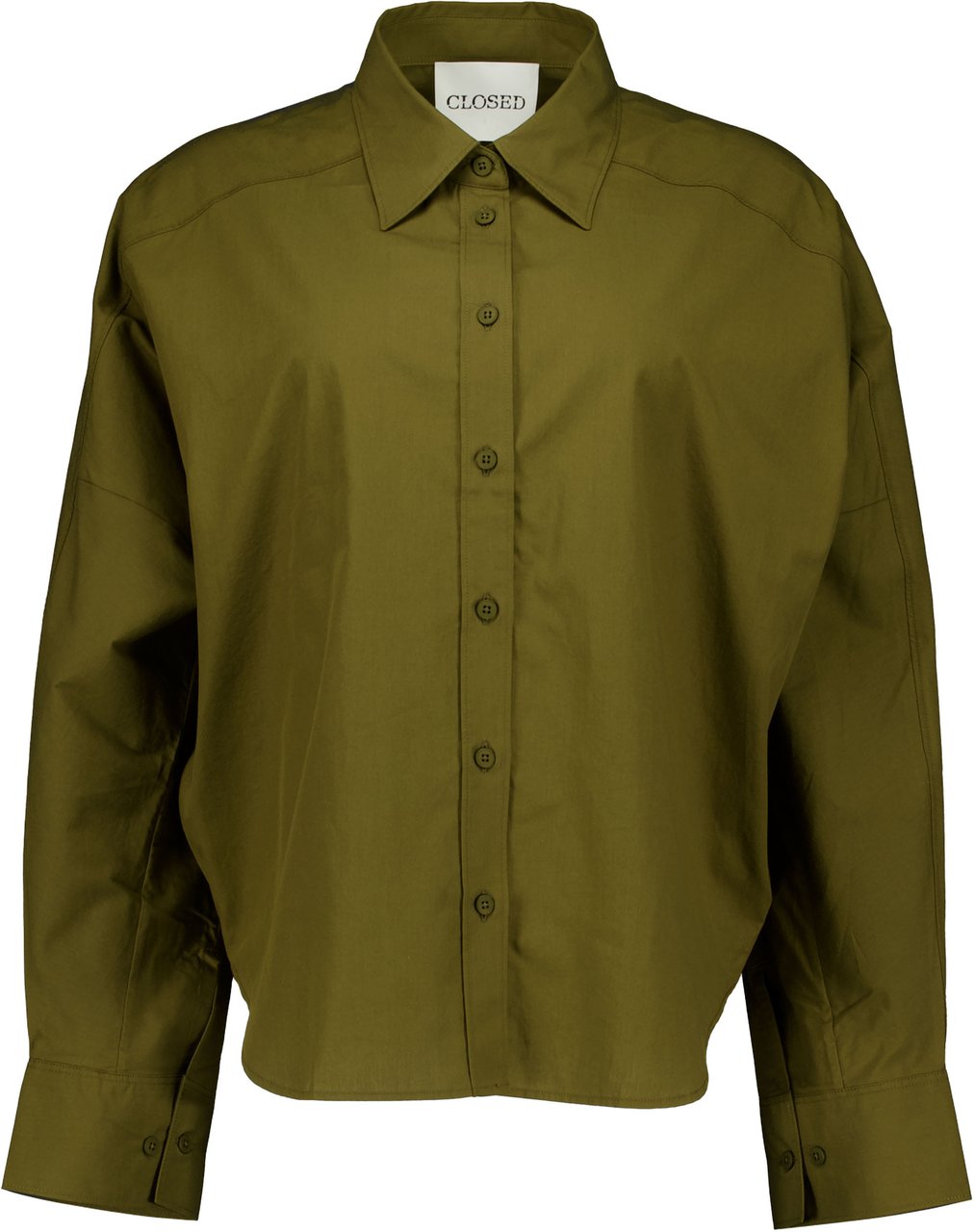 Closed Closed Gathered Shirt Blouses Olijf C94564-252-22 Groen