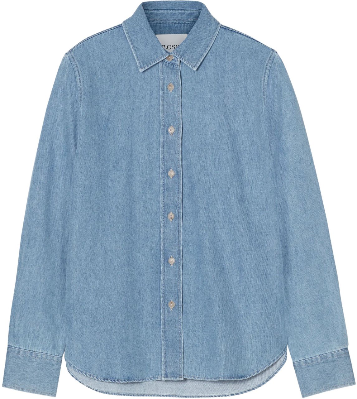 Closed Closed Classic Shirt Visible Placket Blouses Lichtblauw C94715-16c-3h Blauw