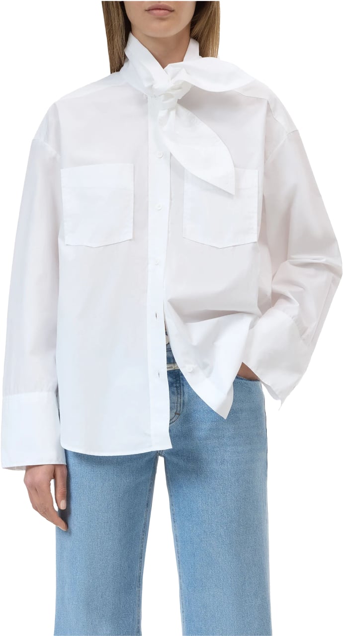 Closed Closed Scarf Shirt Blouses Wit C94789-252-22 Wit