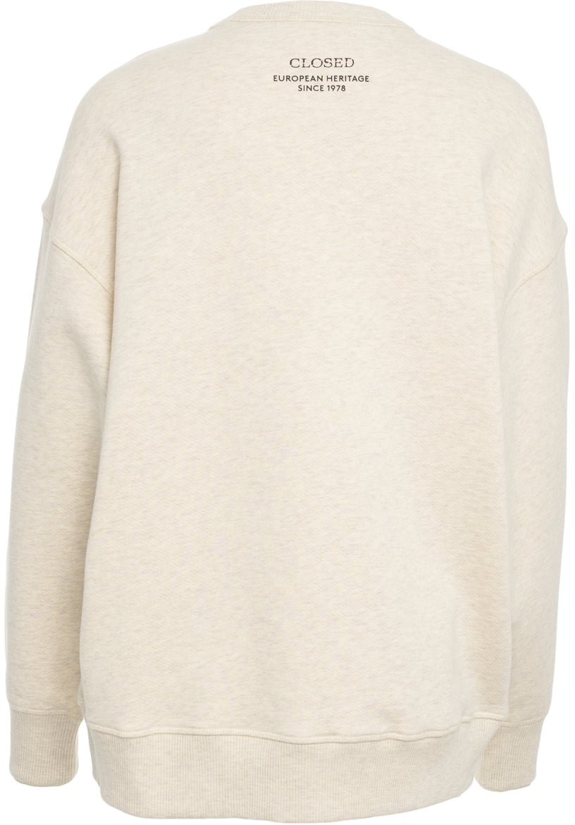 Closed Sweatshirt with crew neck Beige