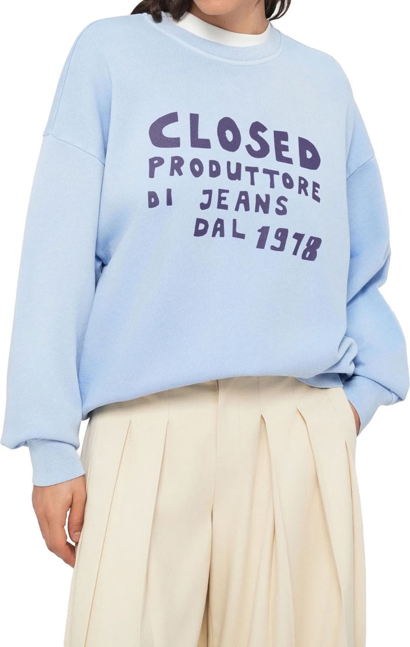 Closed - Relaxed crewneck - C95711-47V-13 - 565 Sky blue Blauw