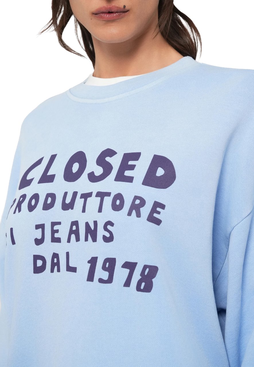 Closed - Relaxed crewneck - C95711-47V-13 - 565 Sky blue Blauw