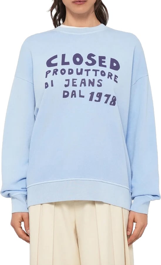 Closed - Relaxed crewneck - C95711-47V-13 - 565 Sky blue Blauw