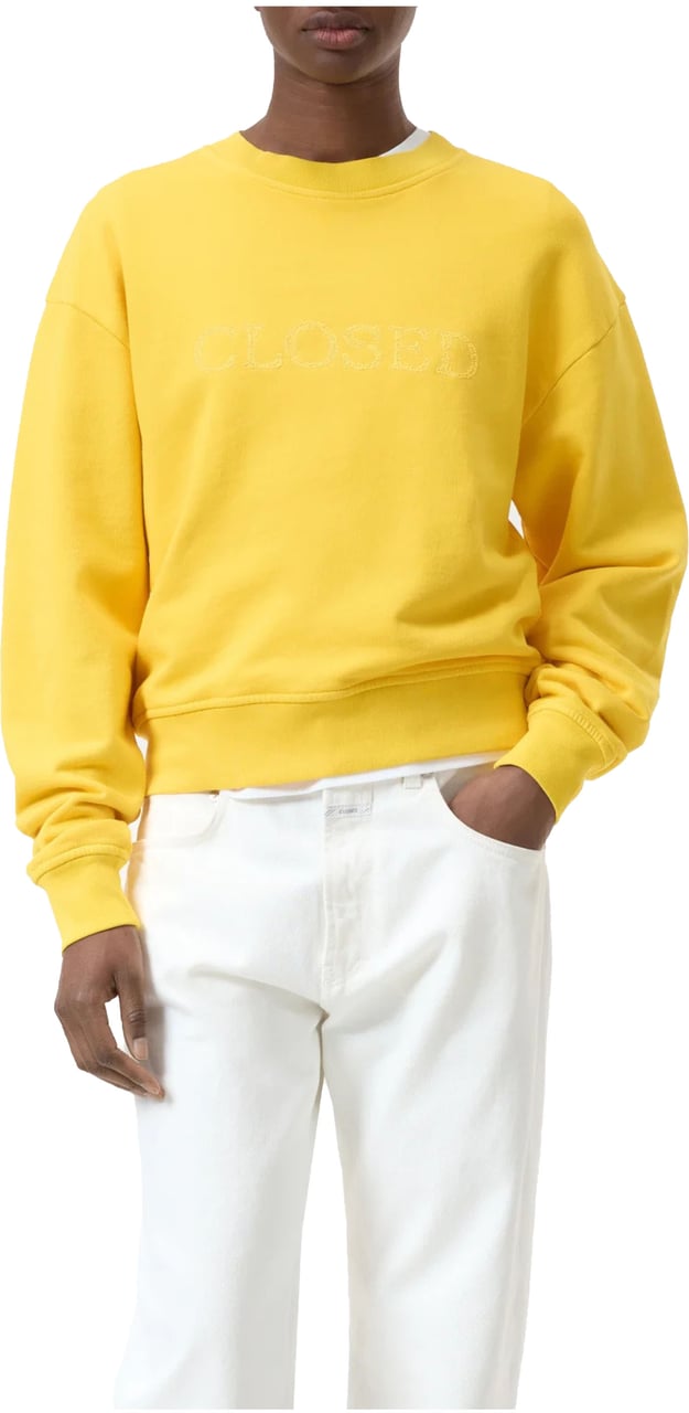 Closed Closed Logo Crewneck Sweaters Geel C95900-46y-am Geel