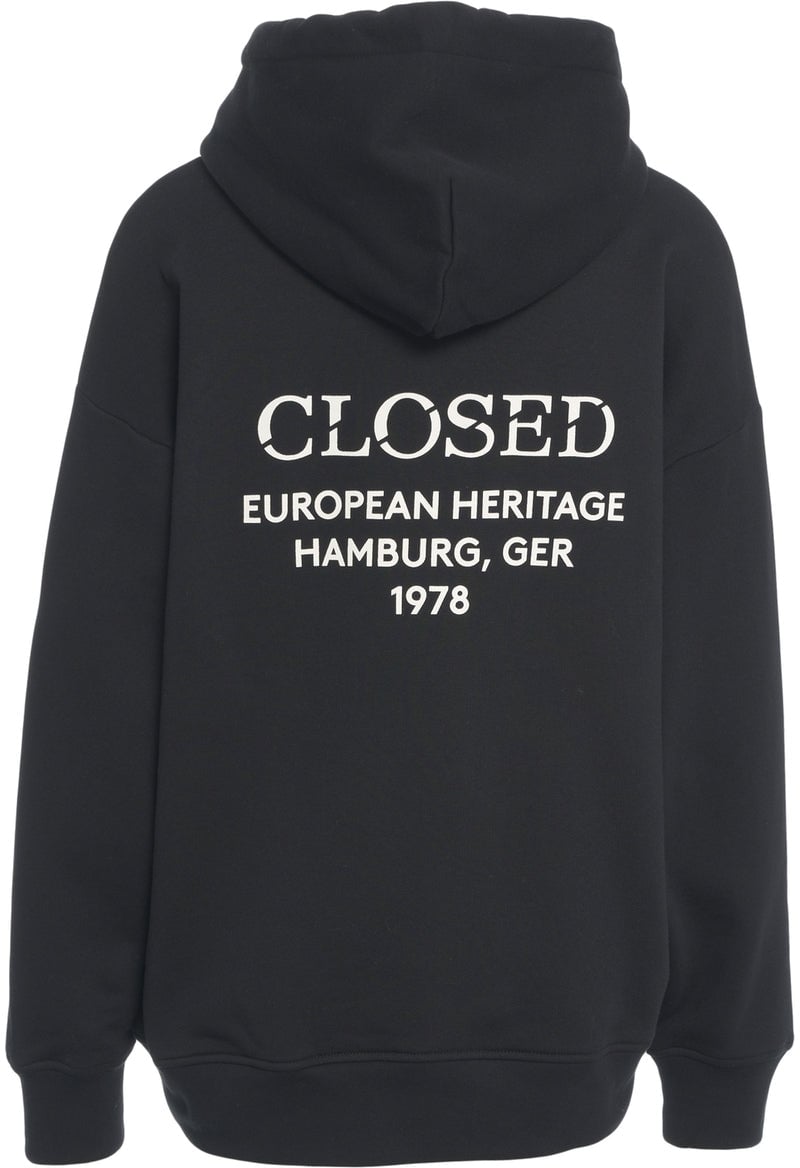 Closed Hoodie with logo detail Zwart