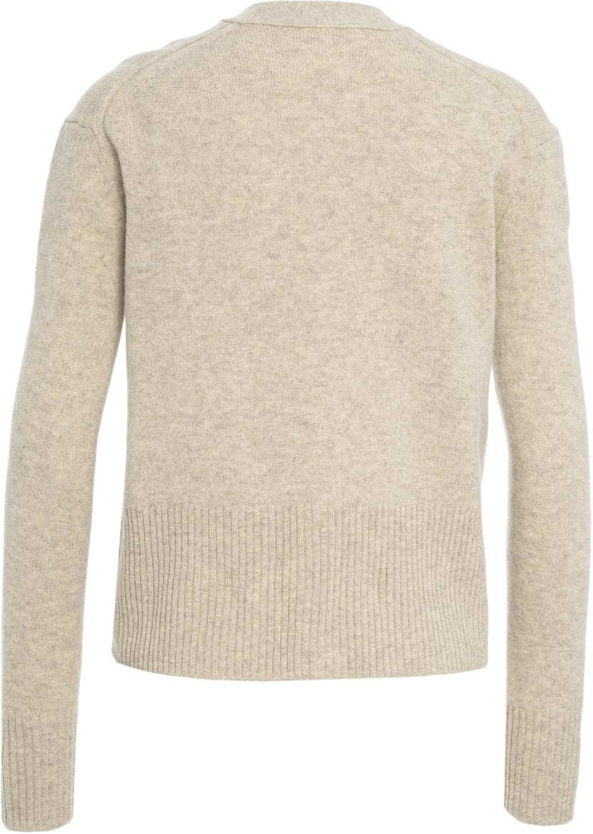 Closed Cardigan with V-neck Beige