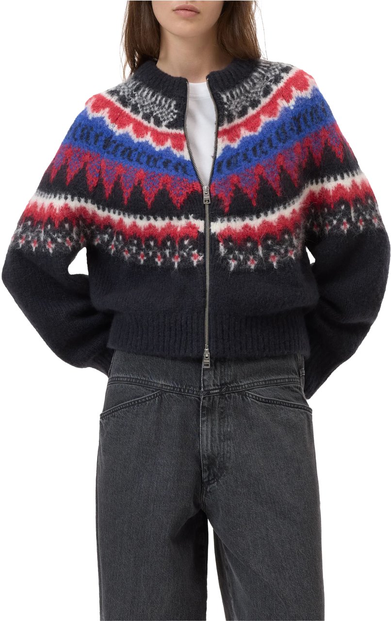 Closed Closed Cropped Zip Cardigan Vesten Multicolor C96423-94c-jc Divers