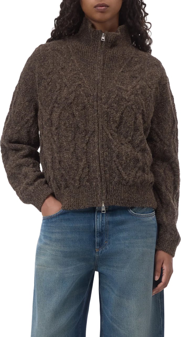 Closed - Troyer zip cardigan - C96449-98W-22 - 963 Bruin