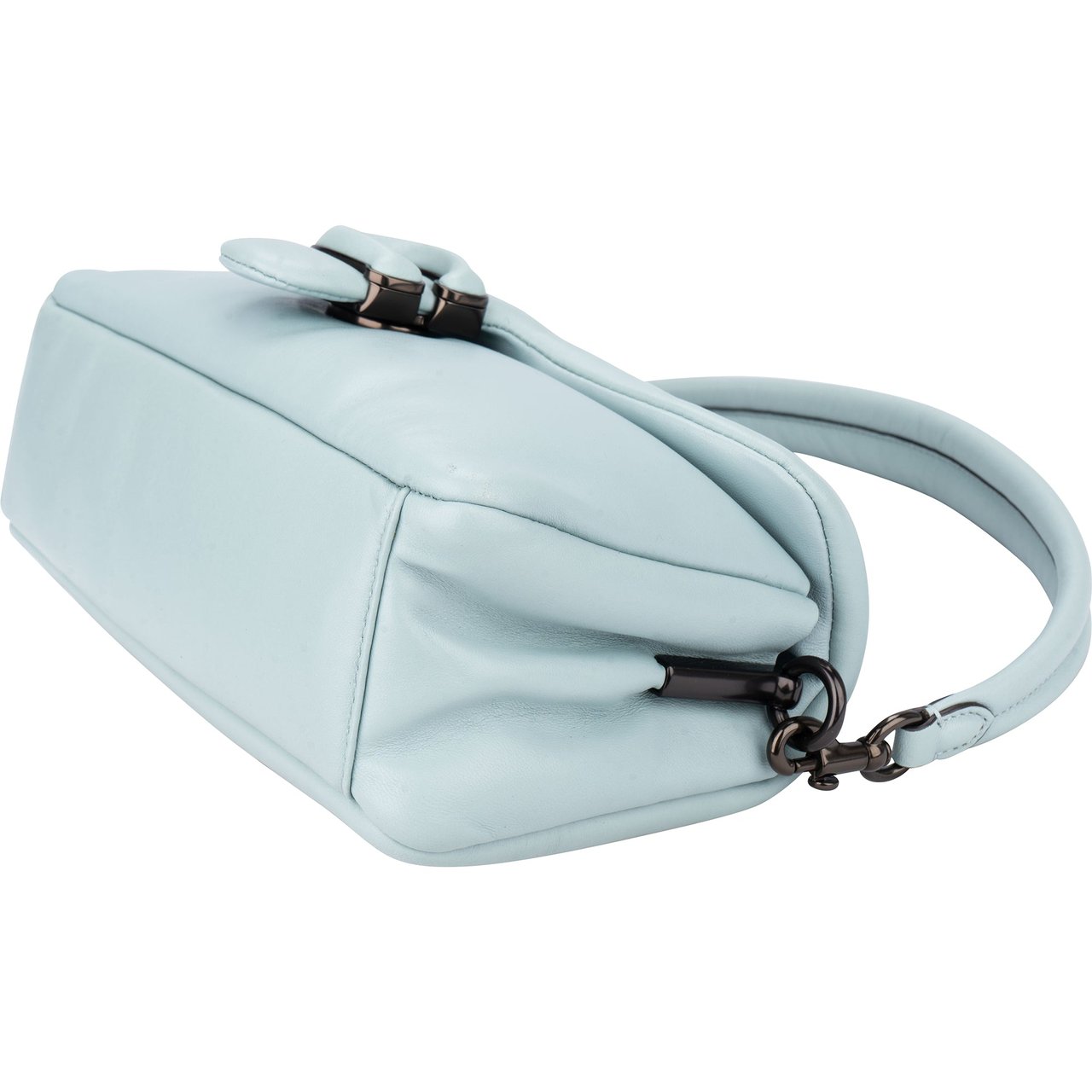 Coach Coach Blue Leather Tabby Pillow Handbag Blauw
