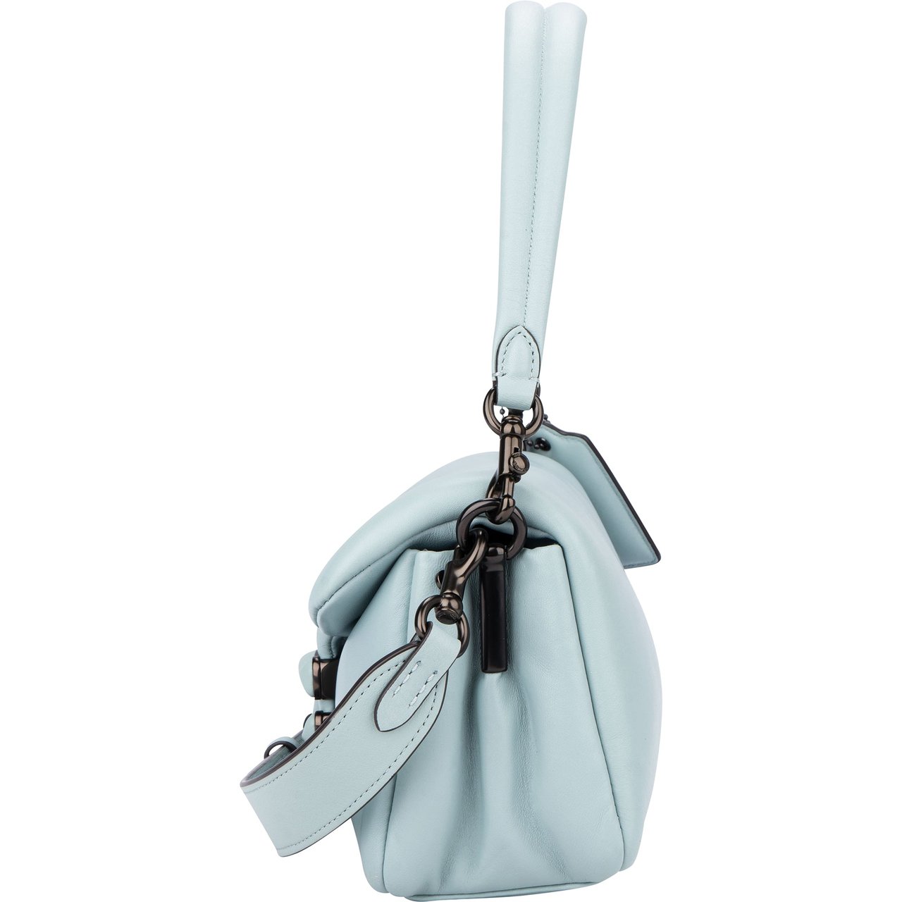 Coach Coach Blue Leather Tabby Pillow Handbag Blauw