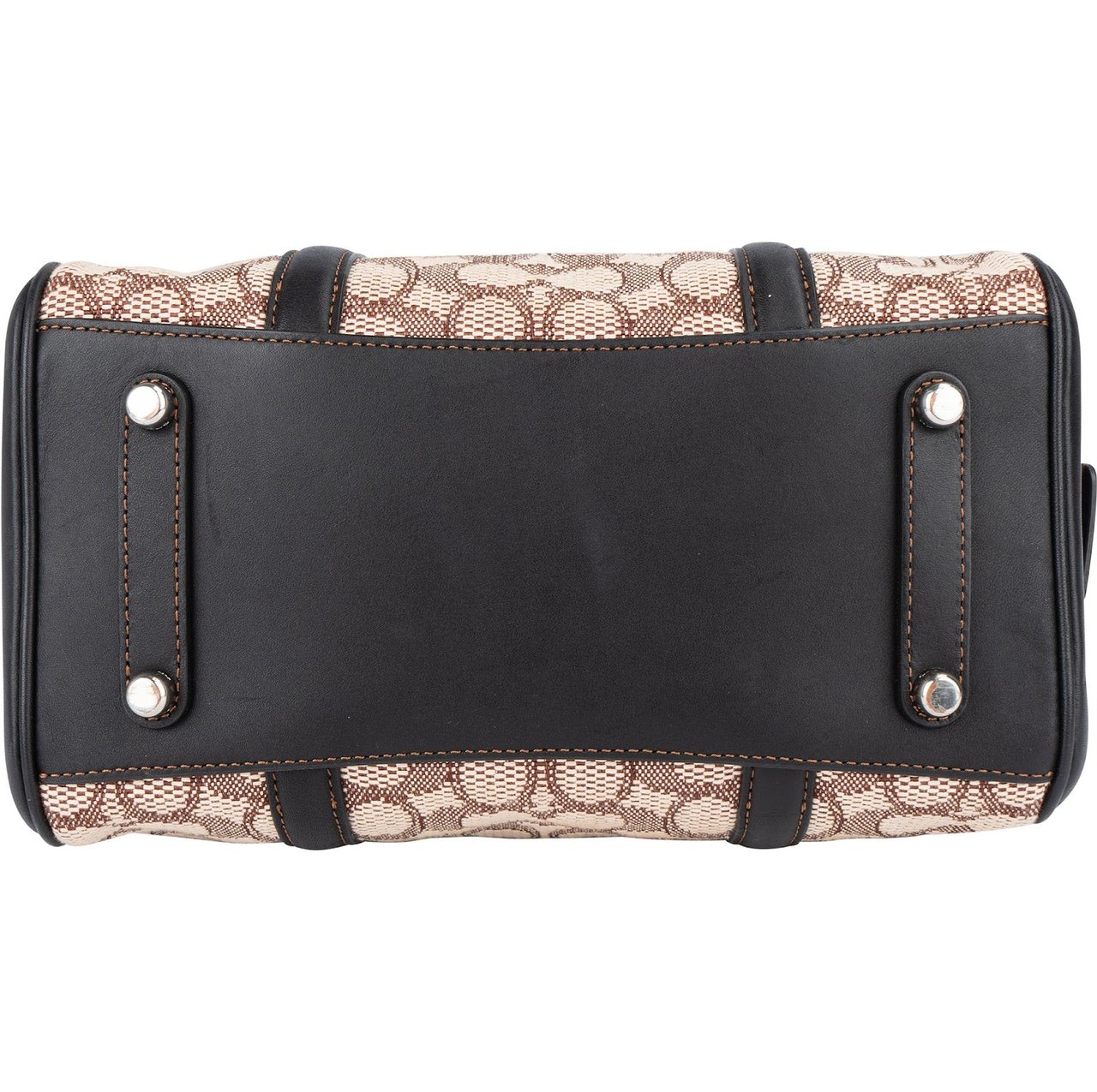 Coach Coach Monogram Signature Rowan Satchel Handbag Bruin