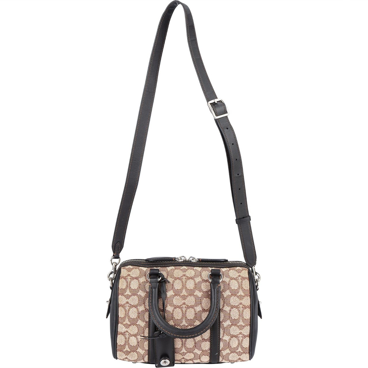 Coach Coach Monogram Signature Rowan Satchel Handbag Bruin