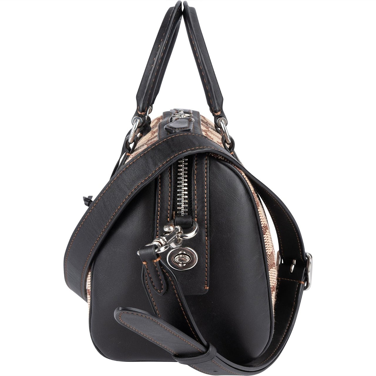 Coach Coach Monogram Signature Rowan Satchel Handbag Bruin