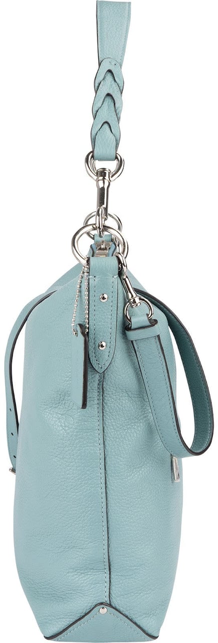 Coach Coach Pebbled Leather Shay Shoulder Crossbody Bag Lichtblauw