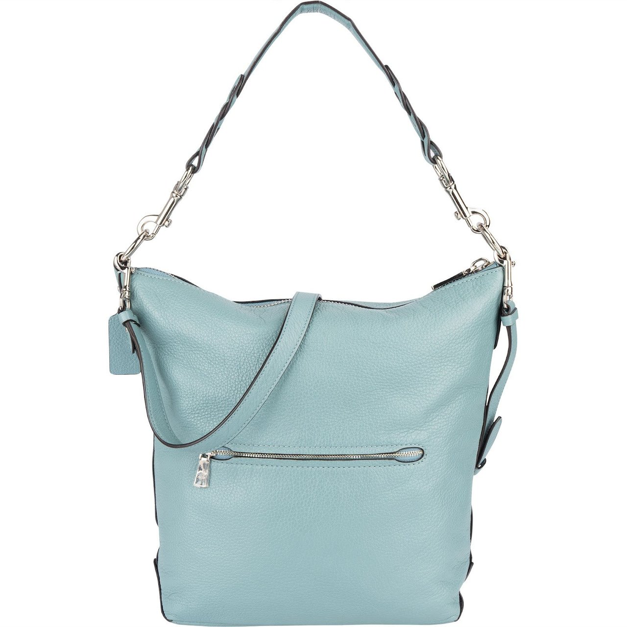 Coach Coach Pebbled Leather Shay Shoulder Crossbody Bag Lichtblauw