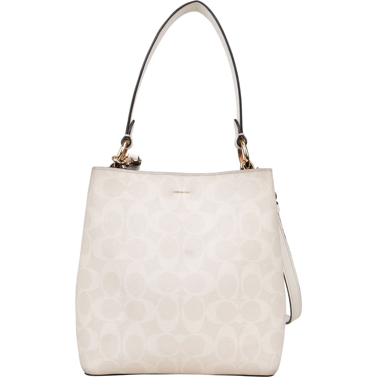 Coach White Monogram Mollie Bucket Handbag Wit