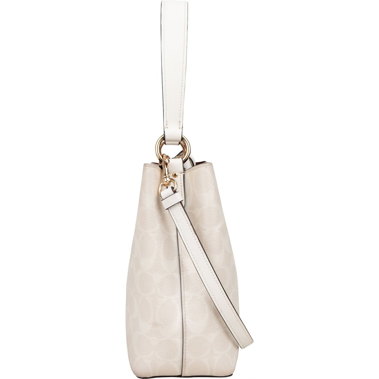 Coach White Monogram Mollie Bucket Handbag Wit