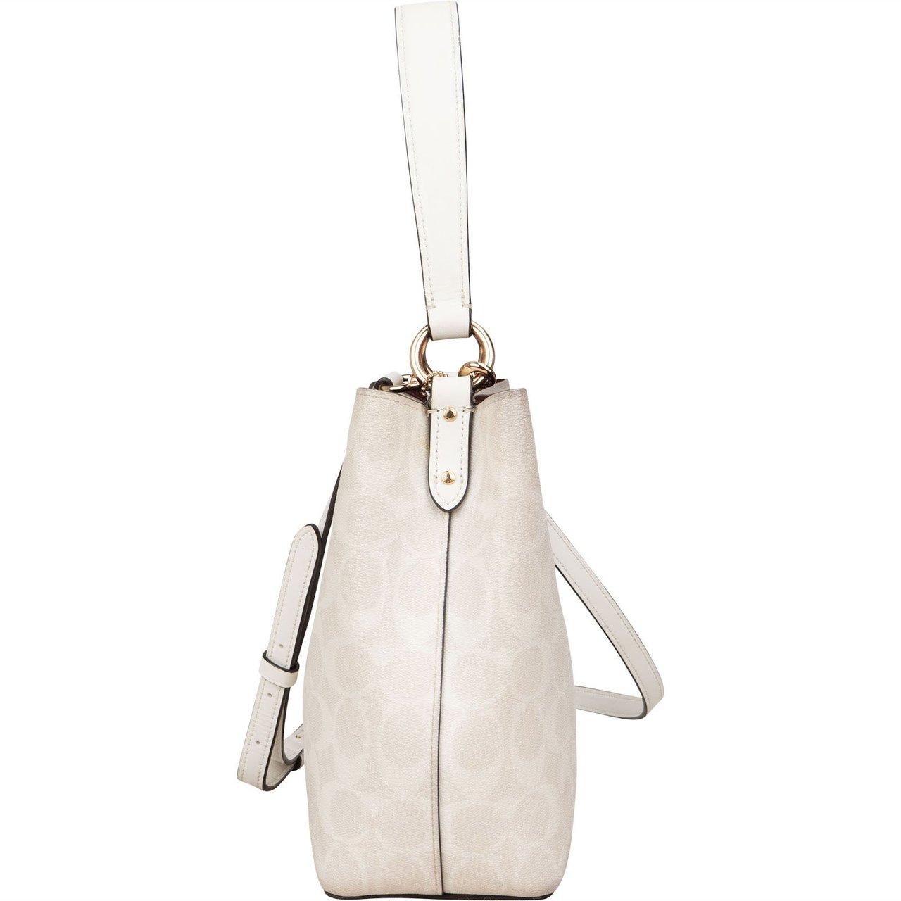 Coach White Monogram Mollie Bucket Handbag Wit