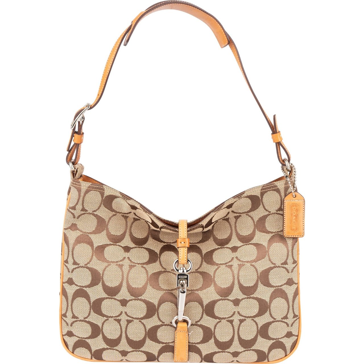 Coach Coach Monogram Signature Hobo Shoulder Bag Bruin