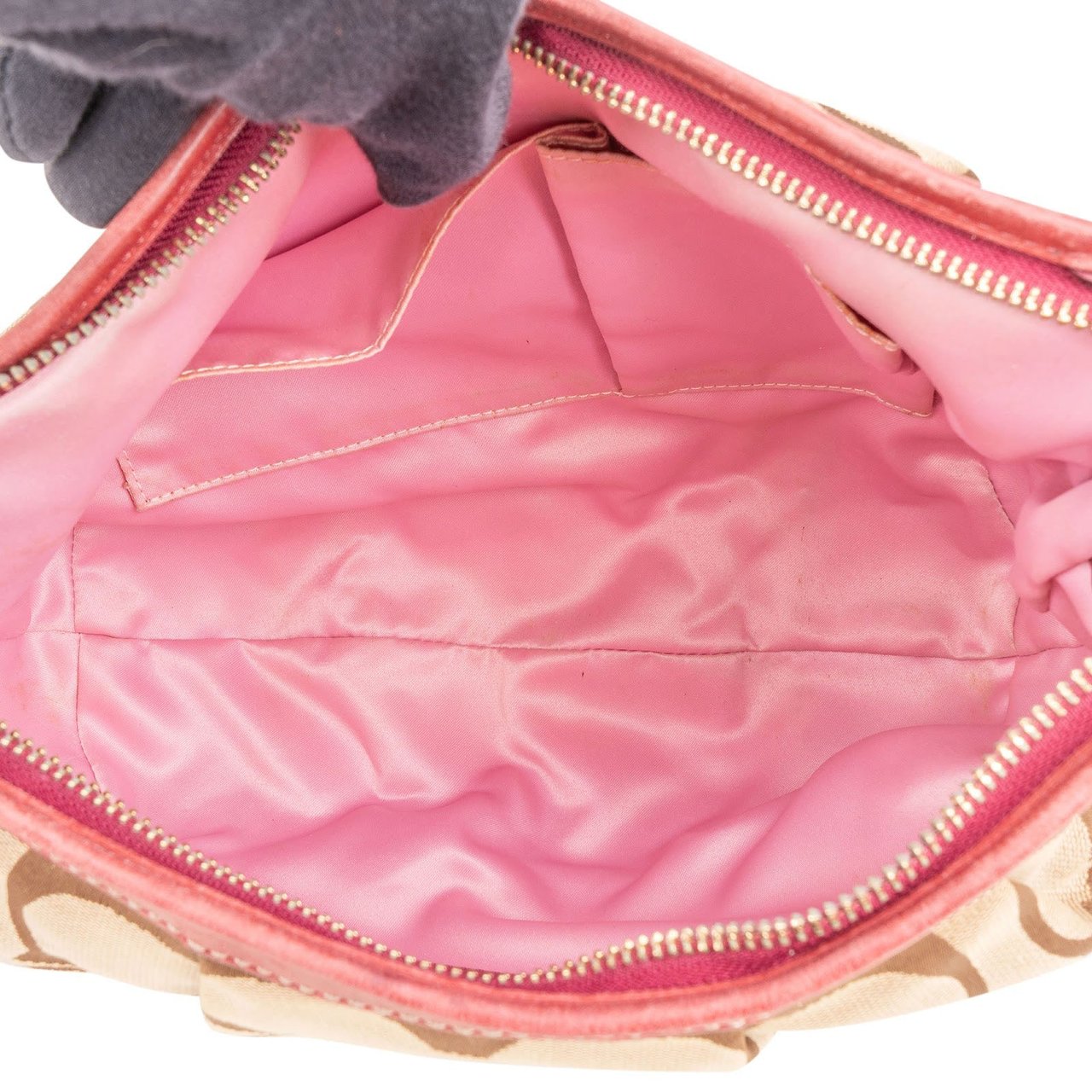 Coach Coach Classic Monogram Pleated Hobo Shoulder Bag Bruin