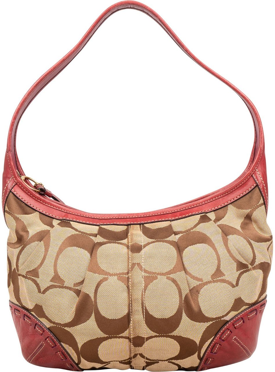 Coach Coach Classic Monogram Pleated Hobo Shoulder Bag Bruin